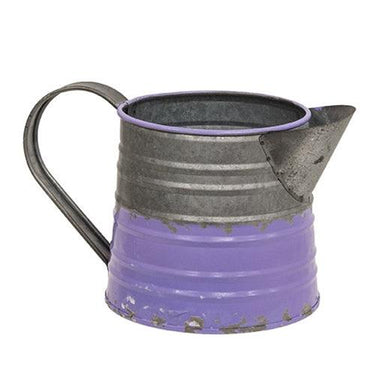 Mini Violet & Galvanized Metal Water Pitcher - The Fox Decor